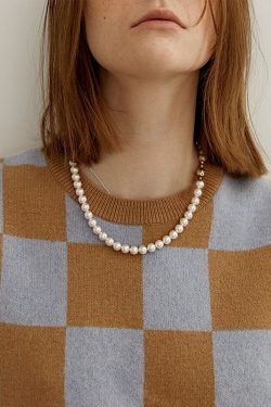 Classic Retro French-Style Multi-Layer Long Pearl Necklace with Gold Round Ball Magnetic Clasp - Handmade Knotted Design