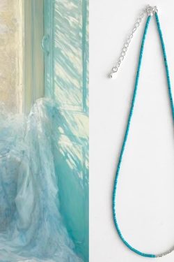 Classy 925 Silver Crushed Turquoise Necklace, Chinese Clavicle Chain, Elegant Statement Jewelry for Women