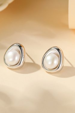 Classy Natural Freshwater Pearl Earrings for Women - Minimalist High-End Pure Silver Ear Accessories