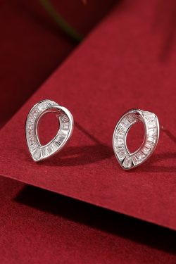 Classy S925 Sterling Silver Geometric Earrings for Women - Unique Zircon Ear Accessories, Elegant Contemporary Style