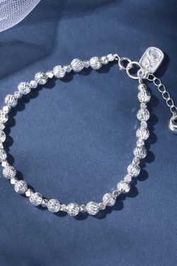 Classy Sterling Silver Bracelet for Women - Lucky Charm Accessory with Fortune Beads, Elegant Jewelry Gift
