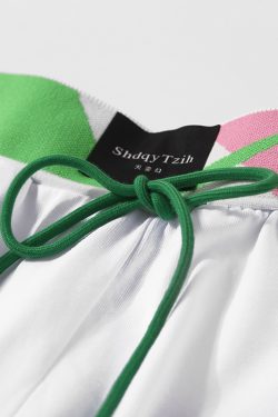 Color-Block Embroidered Letter Casual Flared Sweatpants for Women - Elastic Waist, Woven Belt, Spring Trend, Y2K Fashion