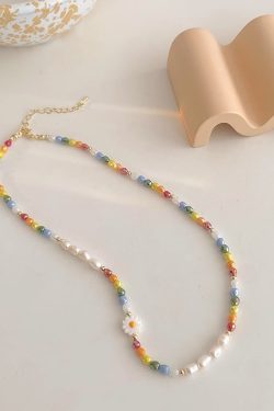 Colorful Beaded Dopamine Necklace for Women - 2024 Trendy Luxury Clavicle Chain Accessory, High-End Fashion Statement Piece
