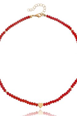 Colorful Crystal Heart Necklace for Women, Minimalist Hip-Hop Jewelry, European-American Style, Baddie Fashion Accessory