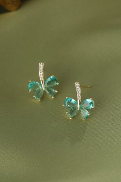 Colorful Crystal Zircon Butterfly Earrings for Women - Exquisite Small Sweet Ear Studs, Niche Design, Trendy Fashion Jewelry