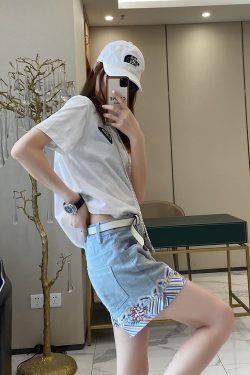 Colorful Ethnic Embroidery Denim Shorts for Women - Stylish Summer Versatile Trendy Fashion, Perfect for Festival and Casual Wear