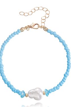 Colorful Handmade Woven Bead Bracelet for Women - Imitation Pearl Hip-Hop Style Jewelry, European and American Trend