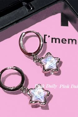 Colorful Star Ear Hoops - Trendy Five-Pointed Star Earrings, Niche Design Ear Clips for Women, 2024 High-End Fashion Jewelry
