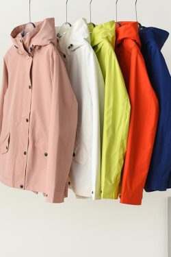 Colorful Women's Windbreaker Jacket - Waterproof, Windproof, Drawstring Waist, Hooded Outdoor Work Jacket
