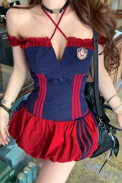 Cool and Spicy Two-Piece Set for Women - American Style Halter Top and Bud Skirt - Summer Y2K Fashion Hot Girl Outfit