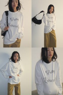 Cool Feel Sorona Cotton Loose Fit Round Neck Relaxed Printed Long Sleeve T-Shirt - Casual Fashion Essential for Effortless Style