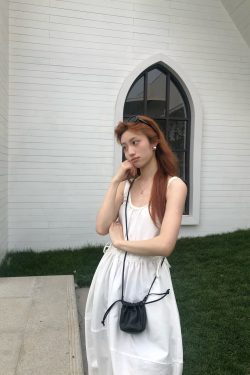 Cool White Drawstring Rose Scented Dress with Waist-Defining Long Skirt - Elegant 90s Inspired Fashion