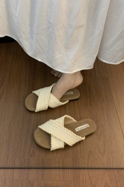 Cross Wave Platform Slippers for Women - Summer Fairy Style Roman Sandals, Trendy Y2K Footwear