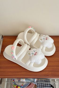 Cute Thick-Soled Slippers for Women - 2025 Summer Non-Slip Beach Sandals, Two-Way Wear, Trendy Casual Footwear