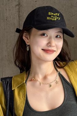 Dark Blue Embroidered Baseball Cap - Korean Style, Minimalist Duckbill Hat for Big Head Circumference, Versatile Student Couple Accessory
