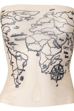 Desert Wasteland Skin Color Mesh Abstract Print Spicy Girl Camisole Women's Tank Top - Y2K Inspired Fashion