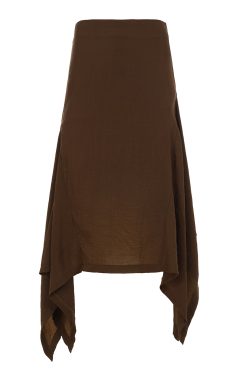 Distressed Solid Color Draped Midi Skirt - Vintage A-Line Design for Summer, Versatile Niche Fashion