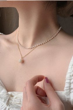 Double-Layer Pearl Necklace - Light Luxury High-End Design Neck Chain for Elegant Style