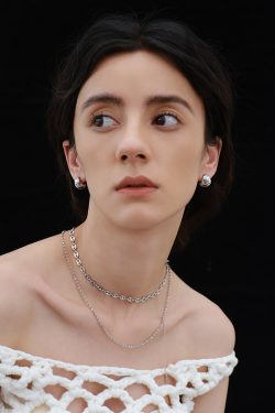 Double-Layer Pig Nose Chain Necklace - Trendy European American Style Clavicle Silver Sweater Jewelry