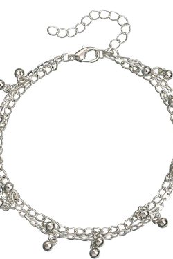 Double-Layer Tassel Water Droplet Ankle Bracelet for Women - Trendy Beach Jewelry, Personalized Fashion Accessories
