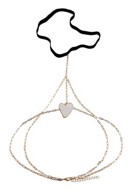 Double-Layered Ankle Chain Jewelry with Heart-Shaped White Mother-of-Pearl and Water Flow Pattern for Women - Sexy Ins Style Leg Accessory