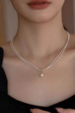 Double-Layered Pearl Necklace for Women, High-End Clavicle Chain, Elegant Fashion Jewelry, Chic Layered Neck Chain