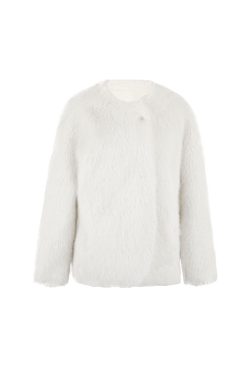Eco-Friendly Fox Fur Coat for Women - Thick Warm White Imitation Fur Jacket for Autumn Winter - Trendy Young Style
