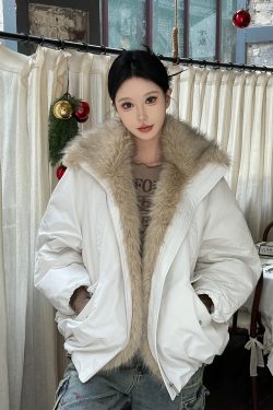 Eco-Friendly Patchwork Flower Bud Collar Down Jacket with Gathered Hem - Stylish Chinese Sister Design for 90s and Y2K Fashion