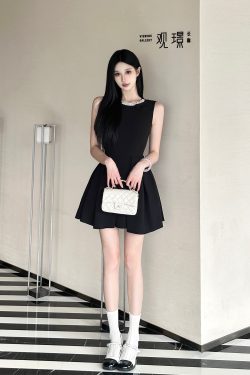 Elegant Beaded Bow Vest Dress - Kaguya Shinomiya Inspired, Perfect for Special Occasions and 90s Fashion Lovers