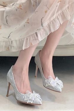Elegant Butterfly Knot Crystal High Heels for Women, Sequined Pointed Toe Bridal Shoes, Thin Heel Unique Design