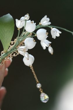 Elegant Chinese Style Lily of the Valley Hairpin - High-End Qipao Accessory for Hanfu - Super Fairy Side Clip Hairpiece for Women