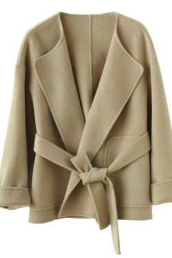 Elegant Double-Sided Wool Cashmere Short Coat for Commuting - Versatile Loose-Fit Outerwear