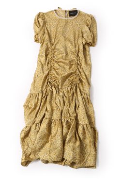 Elegant Floral Beaded Round Neck Pleated Casual Dress - Summer European Style with Tied Design, Perfect for 90s and Y2K Inspired Looks