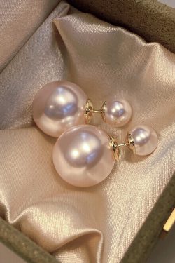 Elegant Large Pearl Earrings for Women - S925 Silver Needle, Zhao Lusi Inspired, High-End Accessories for 2025