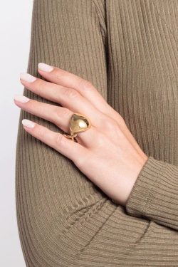 Elegant Minimalist Half-Spherical Ring - Exaggerated Design for Versatile Old Money Style, European and American Fashion