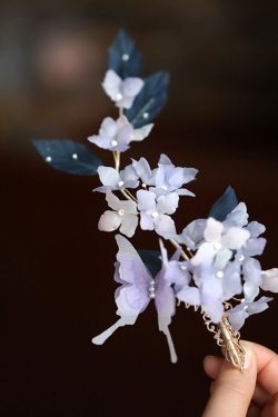 Elegant Purple Silk Embossed Hanfu Headdress Hairpin - Classical Dance Accessory, Ancient Style Duckbill Clip for Fairy Looks