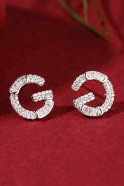 Elegant Sterling Silver Letter G Stud Earrings - High-End Decorative Piece, Unique Niche Accessories for Classy Looks