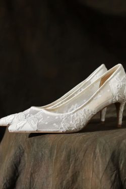 Elegant White Lace High Heels for Weddings, Bridal & Bridesmaid Shoes, 2025 Spring Fashion, Chic Everyday Style