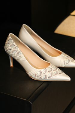 Embroidered High Heels for Weddings & Everyday Wear - Exquisite Dual-Use Bridal Shoes with High-End Comfort