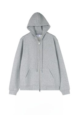 Embroidered Logo Double Zipper Men's Hoodie Sweatshirt - Stylish Urban Wear, Perfect for Streetwear and Casual Outfits