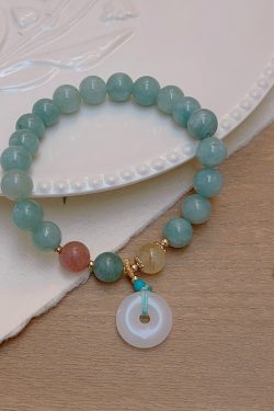 Ethnic Beaded Bracelet - Chinese-Style Light Luxury Jewelry with Peace Buckle & Lotus Pod, Perfect Versatile Gift for Friends