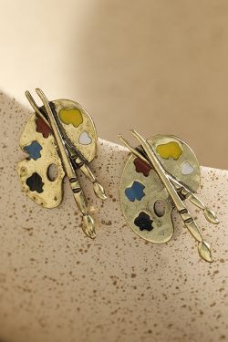 Exaggerated Oil Drop Color Palette Stud Earrings for Women - Versatile European American Style Fashion Jewelry