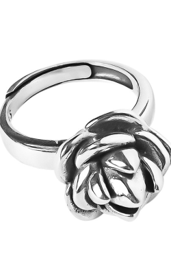 Exaggerated Silver Flower Ring - Peony Bloom Open Ring, Vintage 2025 Retro Minimalist Trendy Atmospheric Jewelry