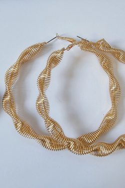 Exaggerated Twisted Hoop Earrings for Women, Minimalist High-End Design, Fashionable European and American Style