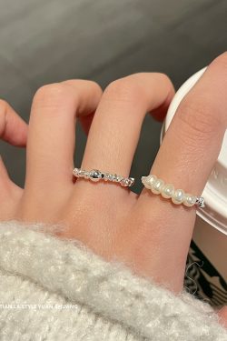 Exquisite Broken Silver Pearl Ring for Women - 2025 Niche Design, Light Luxury, Versatile Pure Silver Index Finger Jewelry