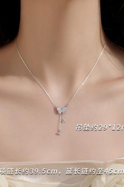 Exquisite Butterfly Tassel Necklace for Women - 2024 New High-End Light Luxury Clavicle Chain Neck Accessory