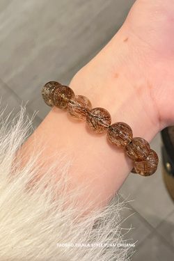 Exquisite Natural Black Gold Super Seven Crystal Bracelet for Women - 2025 New Light Luxury High-End Jewelry