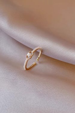 Exquisite Pearl Adjustable Open Ring for Women - Elegant Parisian Design, Trendy Statement Jewelry