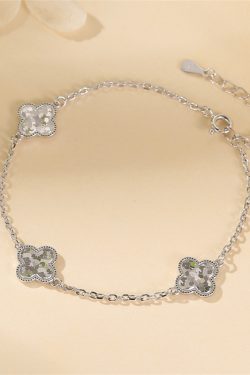 Exquisite S925 Sterling Silver Laser Four-Leaf Clover Bracelet for Women – Classy Niche Jewelry, Perfect Gift for Any Occasion