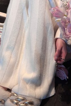 Faux Mink Velvet Wide-Leg Pants for Women - Cream White High Waist Straight Loose Casual Trousers for Spring